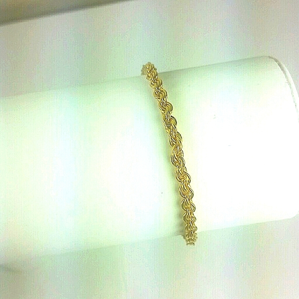 Bracelet Gold tone rope 7.5 inch